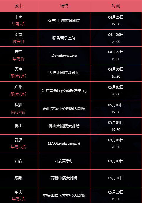 2025凯伦索萨西安演唱会时间表一览(附演出歌单+售票网站)